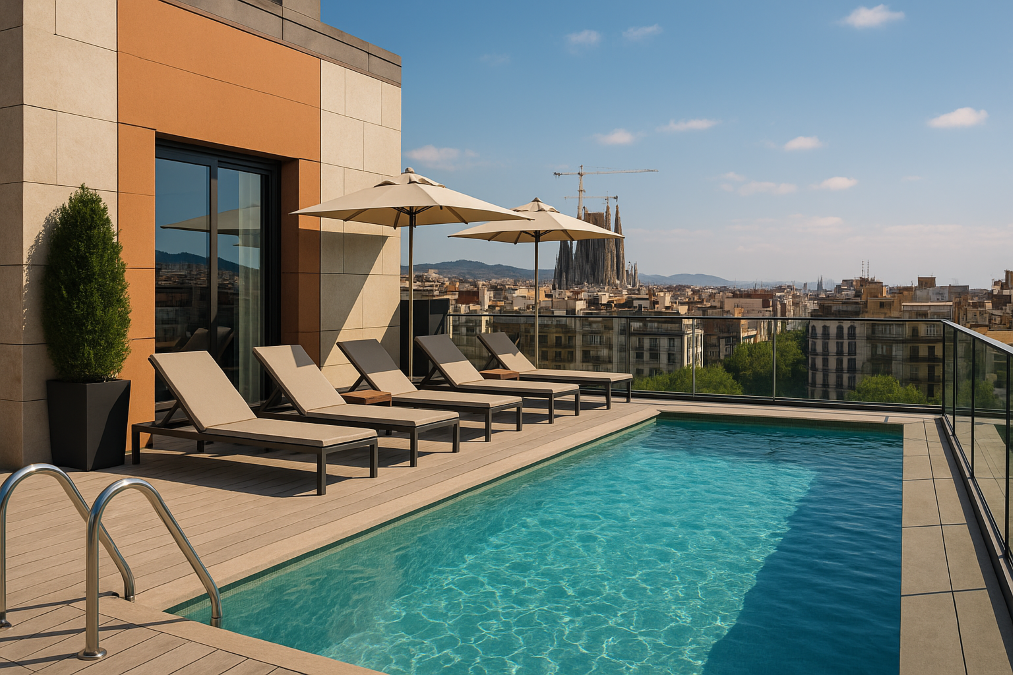 Appart hotel Barcelone avec terrasse et vue sur la ville